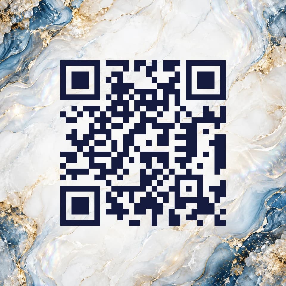 marble premium QR design, scanning to the VividQR homepage
